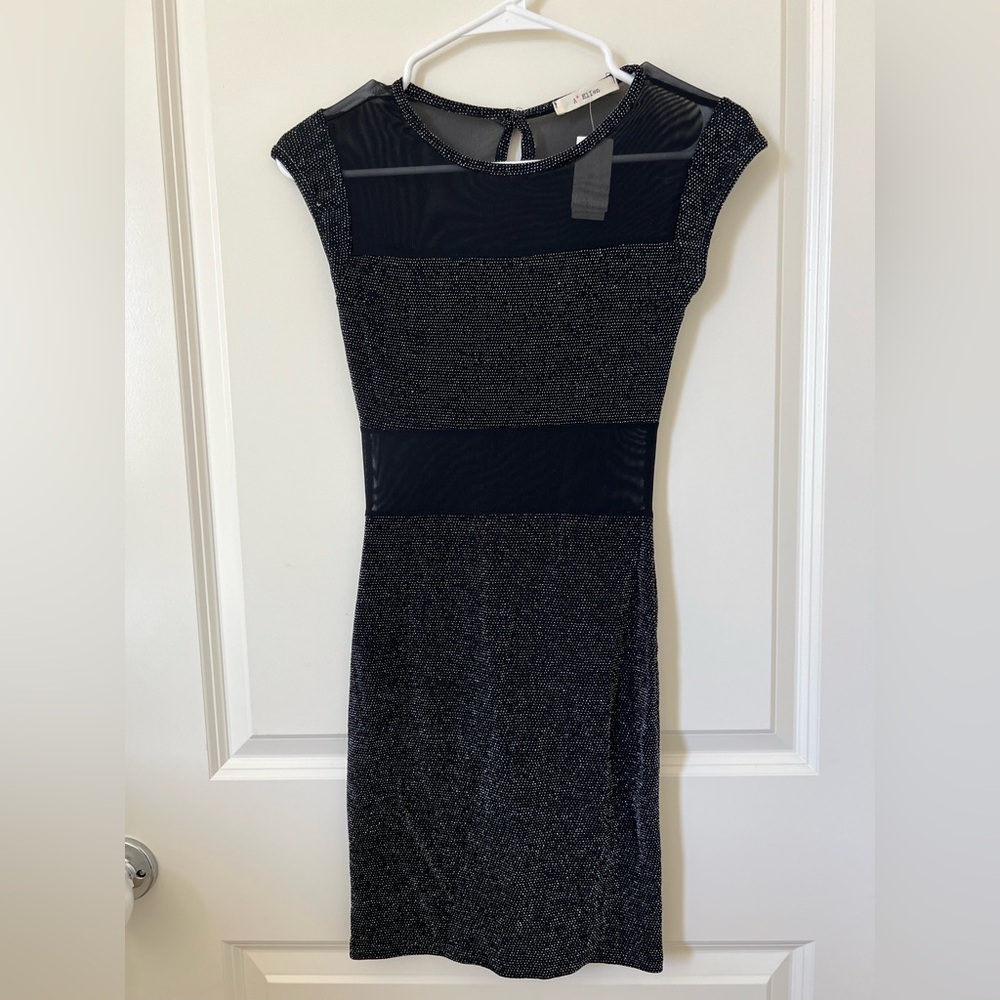 Black and Silver Mini Dress